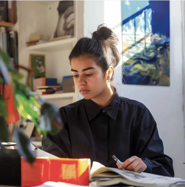 femme dans un bureau